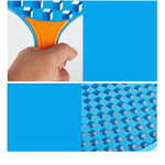 Set Badminton pentru Copii, Flippy, 2 Palete, 3 Mingi, Pentru Joaca si Antrenament, Albastru Portocaliu