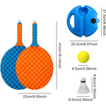 Set Badminton pentru Copii, Flippy, Doua Palete, Fluturas, 2 Mingi, Minge cu Elastic pentru Antrenament, Suport de
