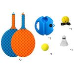 Set Badminton pentru Copii, Flippy, Doua Palete, Fluturas, 2 Mingi, Minge cu Elastic pentru Antrenament, Suport de
