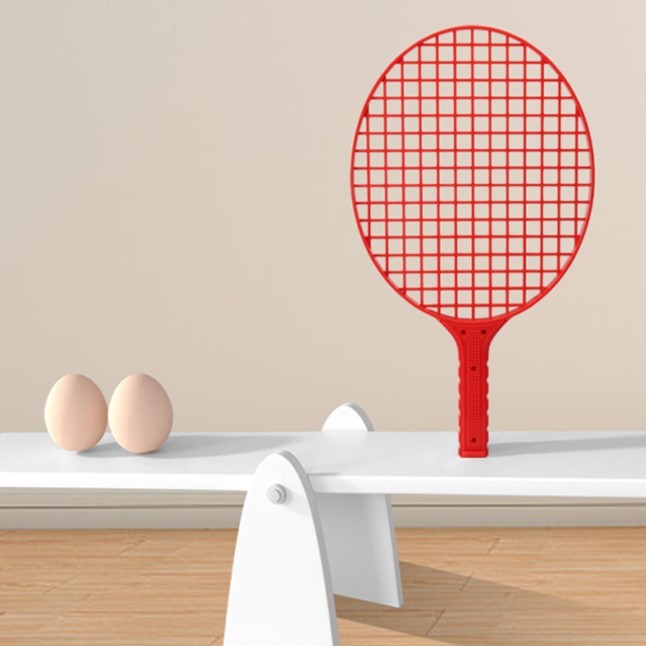 Set Badminton pentru Copii, Flippy, Doua Palete, Fluturas, 2 Mingi, Minge cu Elastic pentru Antrenament, Suport de