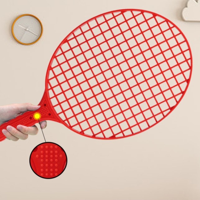 Set Badminton pentru Copii, Flippy, Doua Palete, Fluturas, 2 Mingi, Minge cu Elastic pentru Antrenament, Suport de