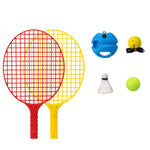 Set Badminton pentru Copii, Flippy, Doua Palete, Fluturas, 2 Mingi, Minge cu Elastic pentru Antrenament, Suport de