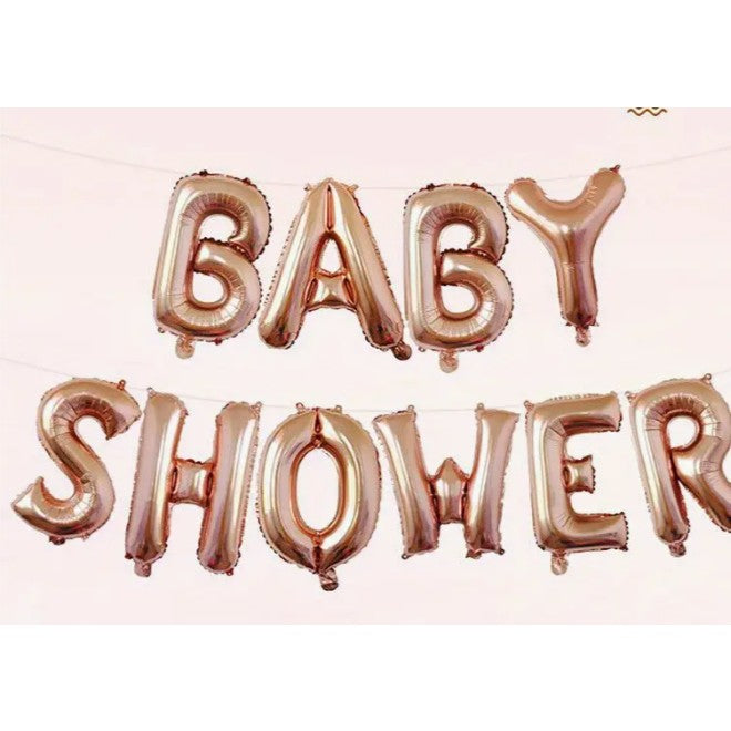 Set Baloane din Folie Metalizata, Flippy, Model Baby Shower, Litere de 40 cm, Baloane Party, Ambalaj Individual, Pai,