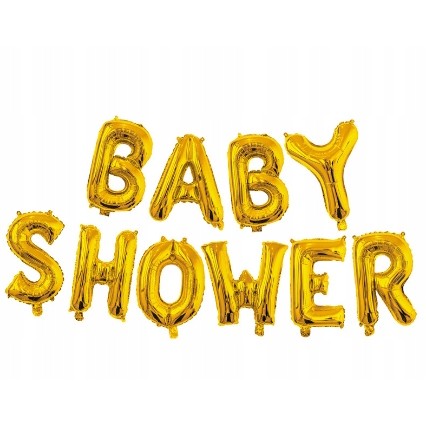 Set Baloane din Folie Metalizata, Flippy, Model Baby Shower, Litere de 40 cm, Baloane Party, Ambalaj Individual, Pai,