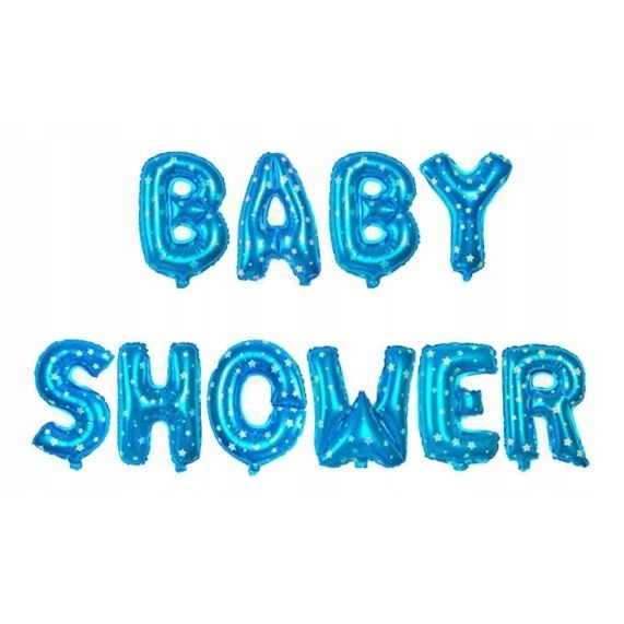 Set Baloane din Folie Metalizata, Flippy, Model Baby Shower, Litere de 40 cm, Baloane Party, Ambalaj Individual, Pai,