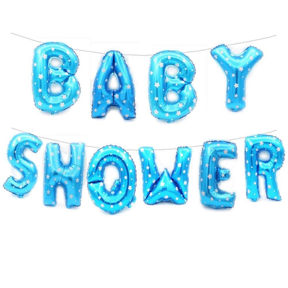Set Baloane din Folie Metalizata, Flippy, Model Baby Shower, Litere de 40 cm, Baloane Party, Ambalaj Individual, Pai,
