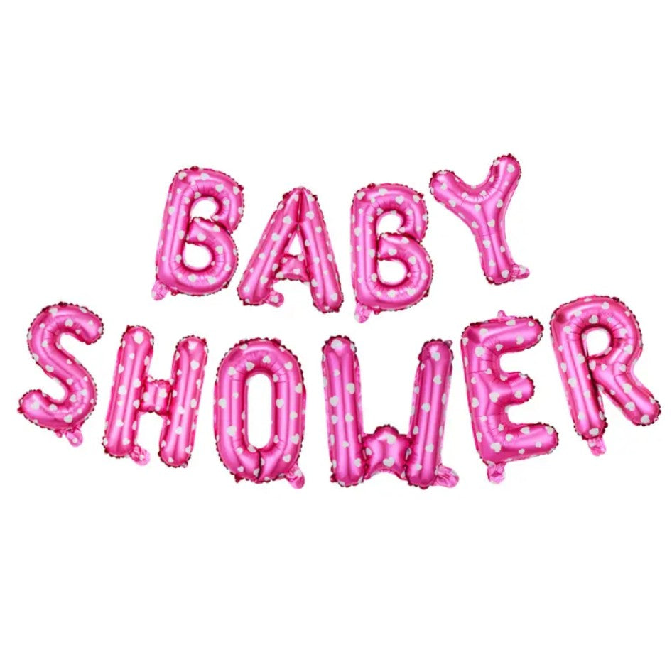 Set Baloane din Folie Metalizata, Flippy, Model Baby Shower, Litere de 40 cm, Baloane Party, Ambalaj Individual, Pai,