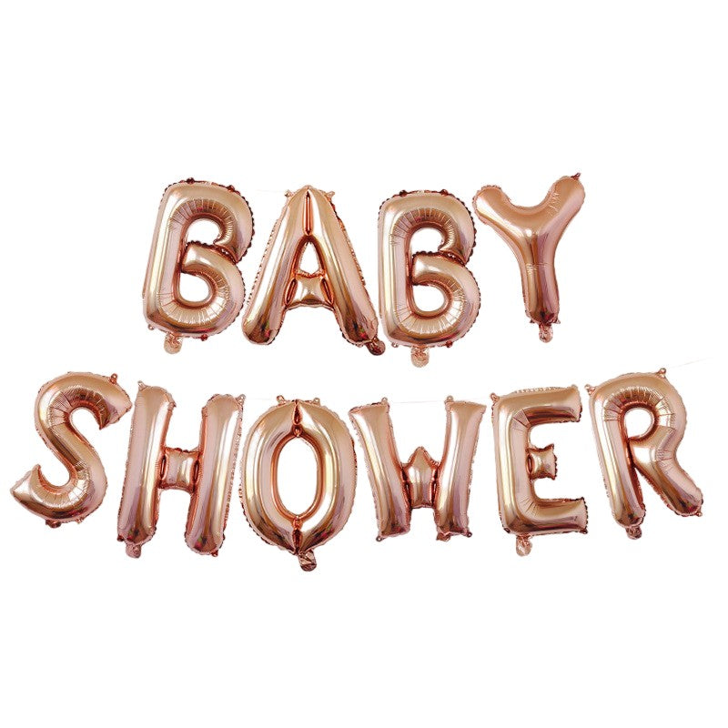Set Baloane din Folie Metalizata, Flippy, Model Baby Shower, Litere de 40 cm, Baloane Party, Ambalaj Individual, Pai,