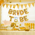 Set Baloane din Folie Metalizata, Flippy, Model Bride to Be cu Inel de Logodna, Litere de 40 cm, Baloane Party, Ambalaj