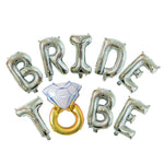 Set Baloane din Folie Metalizata, Flippy, Model Bride to Be cu Inel de Logodna, Litere de 40 cm, Baloane Party, Ambalaj