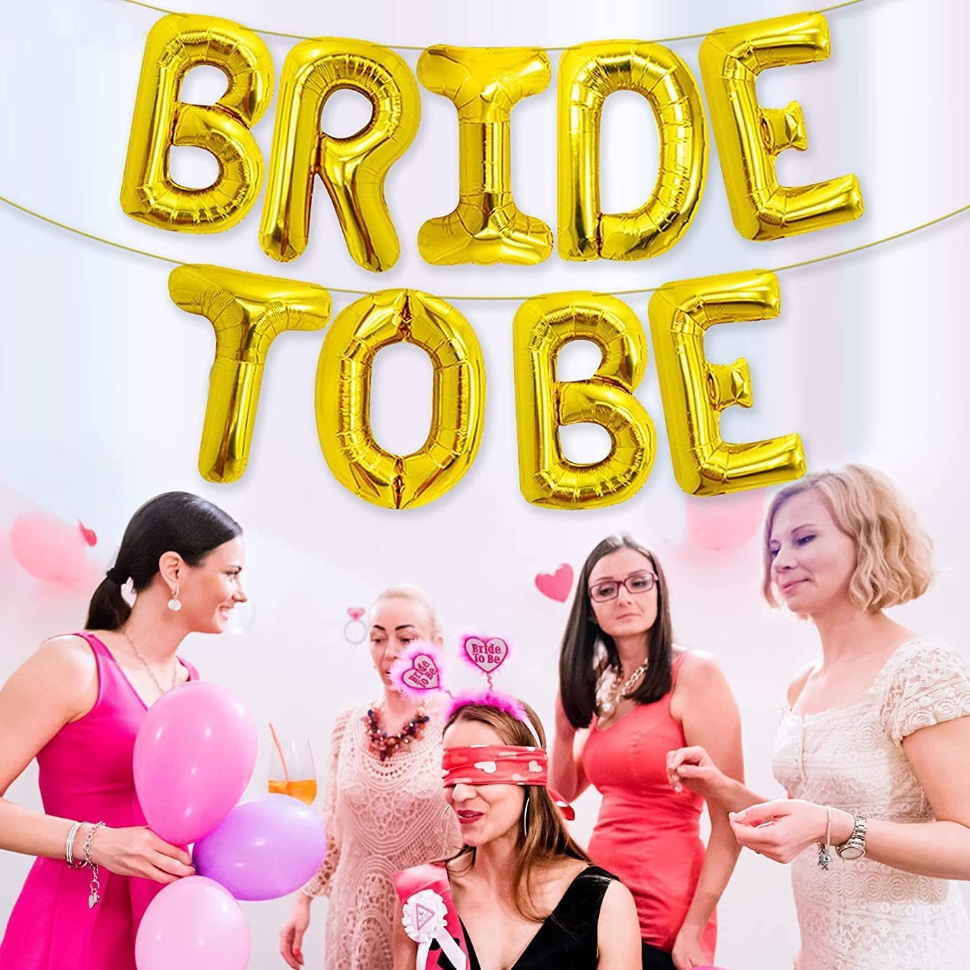 Set Baloane din Folie Metalizata, Flippy, Model Bride to Be, Litere de 40 cm, Baloane Party, Ambalaj Individual, Pai
