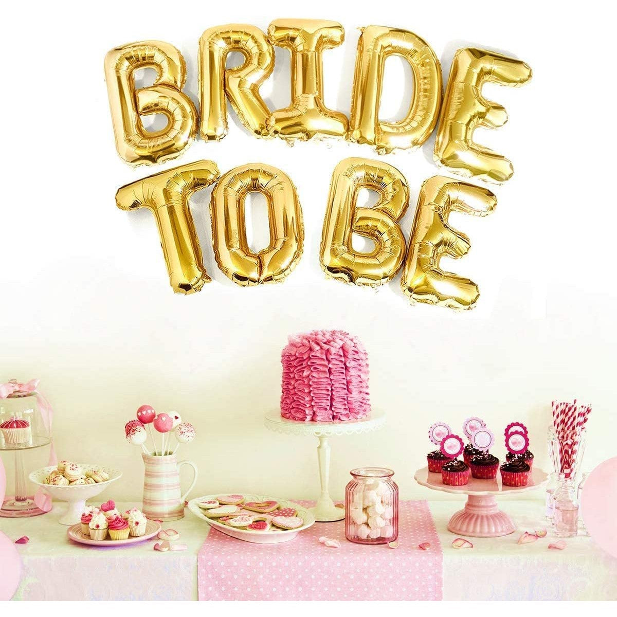 Set Baloane din Folie Metalizata, Flippy, Model Bride to Be, Litere de 40 cm, Baloane Party, Ambalaj Individual, Pai