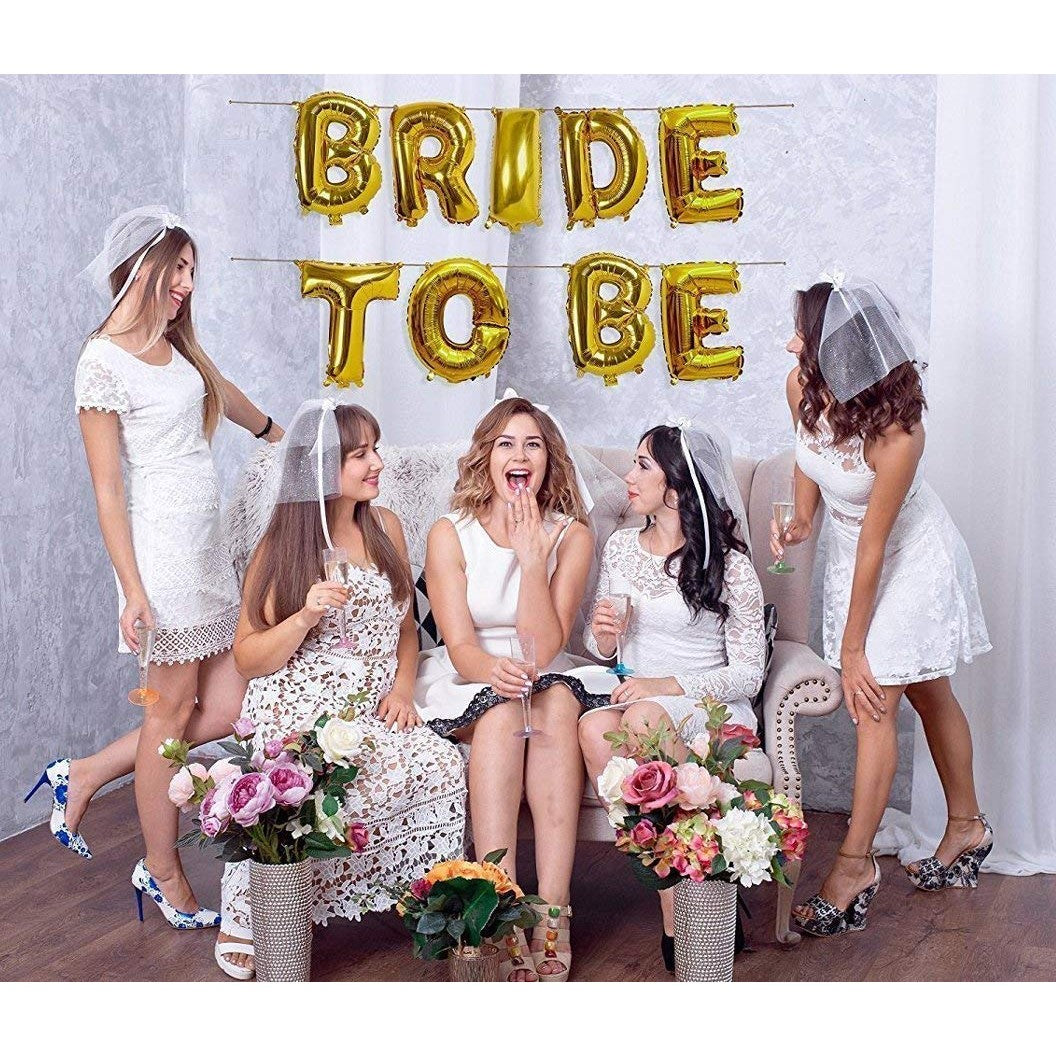 Set Baloane din Folie Metalizata, Flippy, Model Bride to Be, Litere de 40 cm, Baloane Party, Ambalaj Individual, Pai