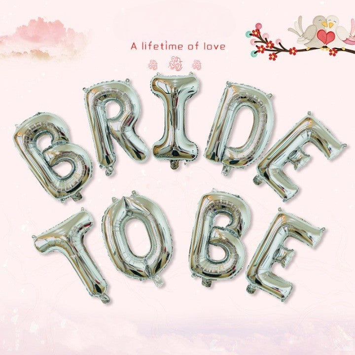 Set Baloane din Folie Metalizata, Flippy, Model Bride to Be, Litere de 40 cm, Baloane Party, Ambalaj Individual, Pai