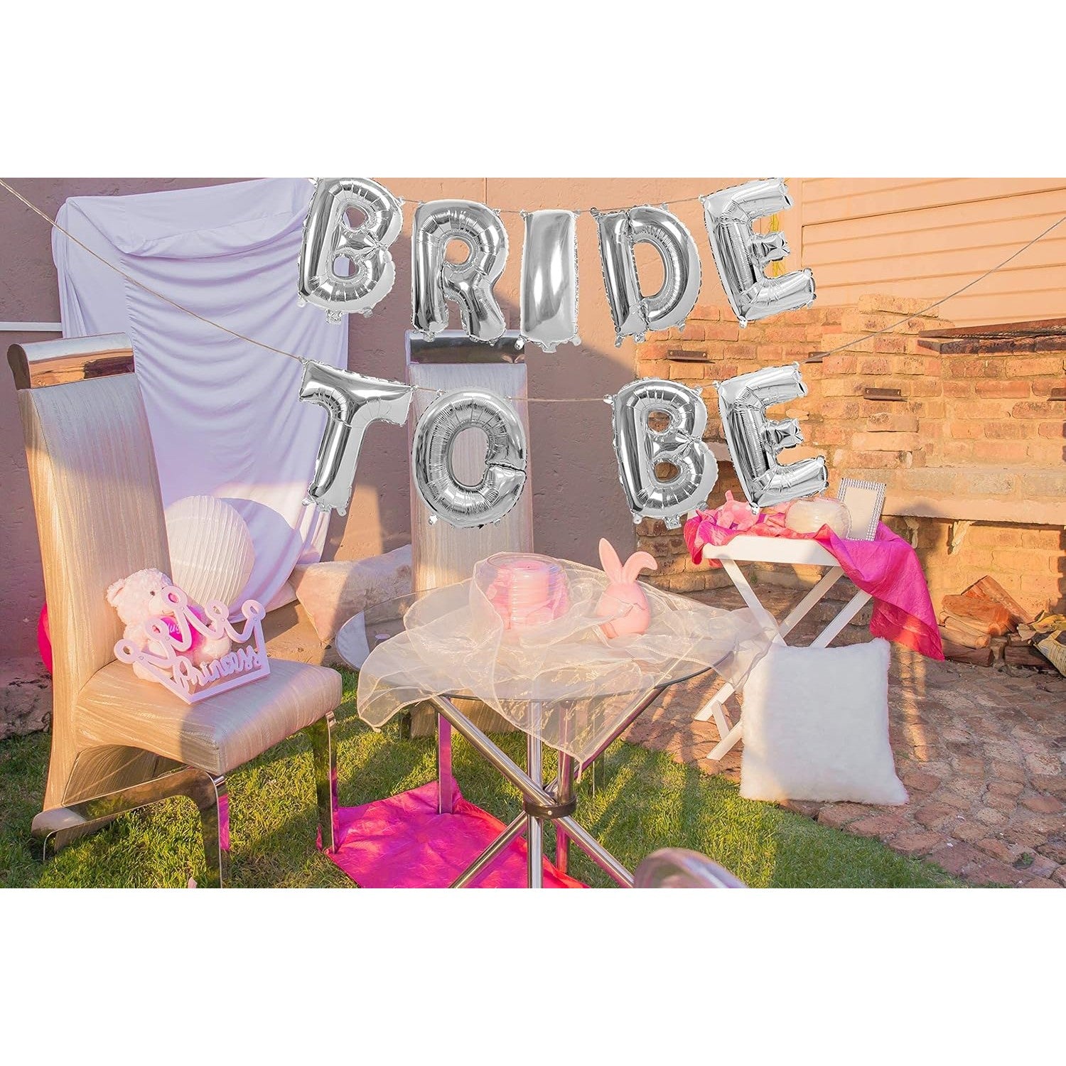 Set Baloane din Folie Metalizata, Flippy, Model Bride to Be, Litere de 40 cm, Baloane Party, Ambalaj Individual, Pai