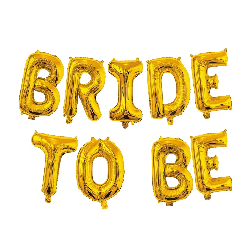 Set Baloane din Folie Metalizata, Flippy, Model Bride to Be, Litere de 40 cm, Baloane Party, Ambalaj Individual, Pai