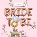 Set Baloane din Folie Metalizată, Flippy, Model Bride To Be, Litere de 40 cm, Baloane Party, Ambalaj Individual, Pai