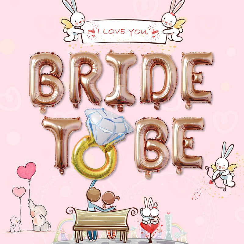 Set Baloane din Folie Metalizată, Flippy, Model Bride To Be, Litere de 40 cm, Baloane Party, Ambalaj Individual, Pai