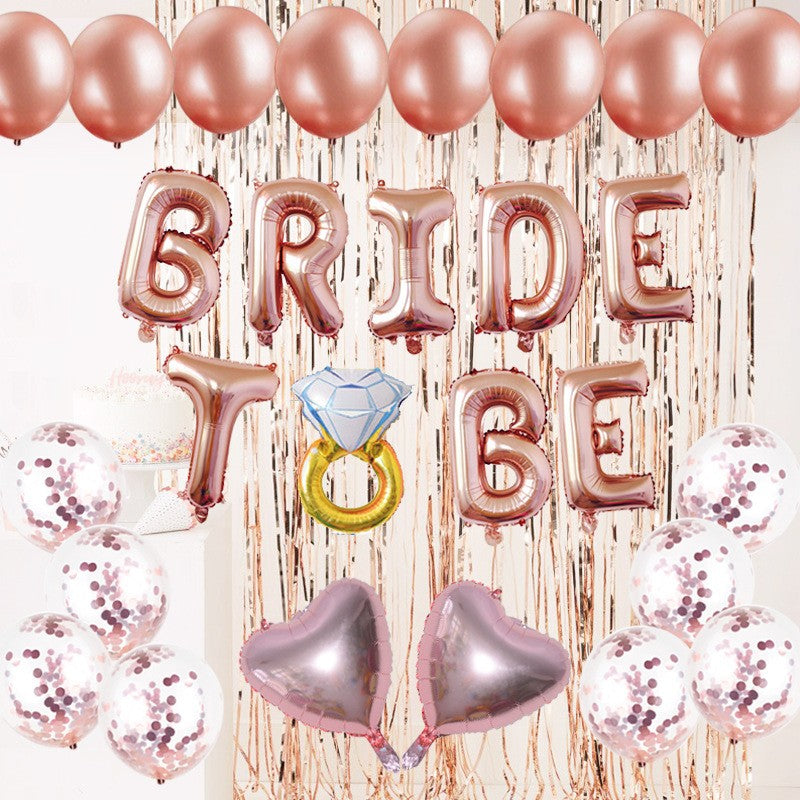Set Baloane din Folie Metalizată, Flippy, Model Bride To Be, Litere de 40 cm, Baloane Party, Ambalaj Individual, Pai
