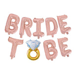 Set Baloane din Folie Metalizată, Flippy, Model Bride To Be, Litere de 40 cm, Baloane Party, Ambalaj Individual, Pai
