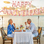 Set Baloane din Folie Metalizata, Flippy, Model Happy Anniversary, Litere de 40 cm, Baloane Party, Ambalaj Individual,