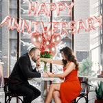 Set Baloane din Folie Metalizata, Flippy, Model Happy Anniversary, Litere de 40 cm, Baloane Party, Ambalaj Individual,