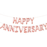 Set Baloane din Folie Metalizata, Flippy, Model Happy Anniversary, Litere de 40 cm, Baloane Party, Ambalaj Individual,