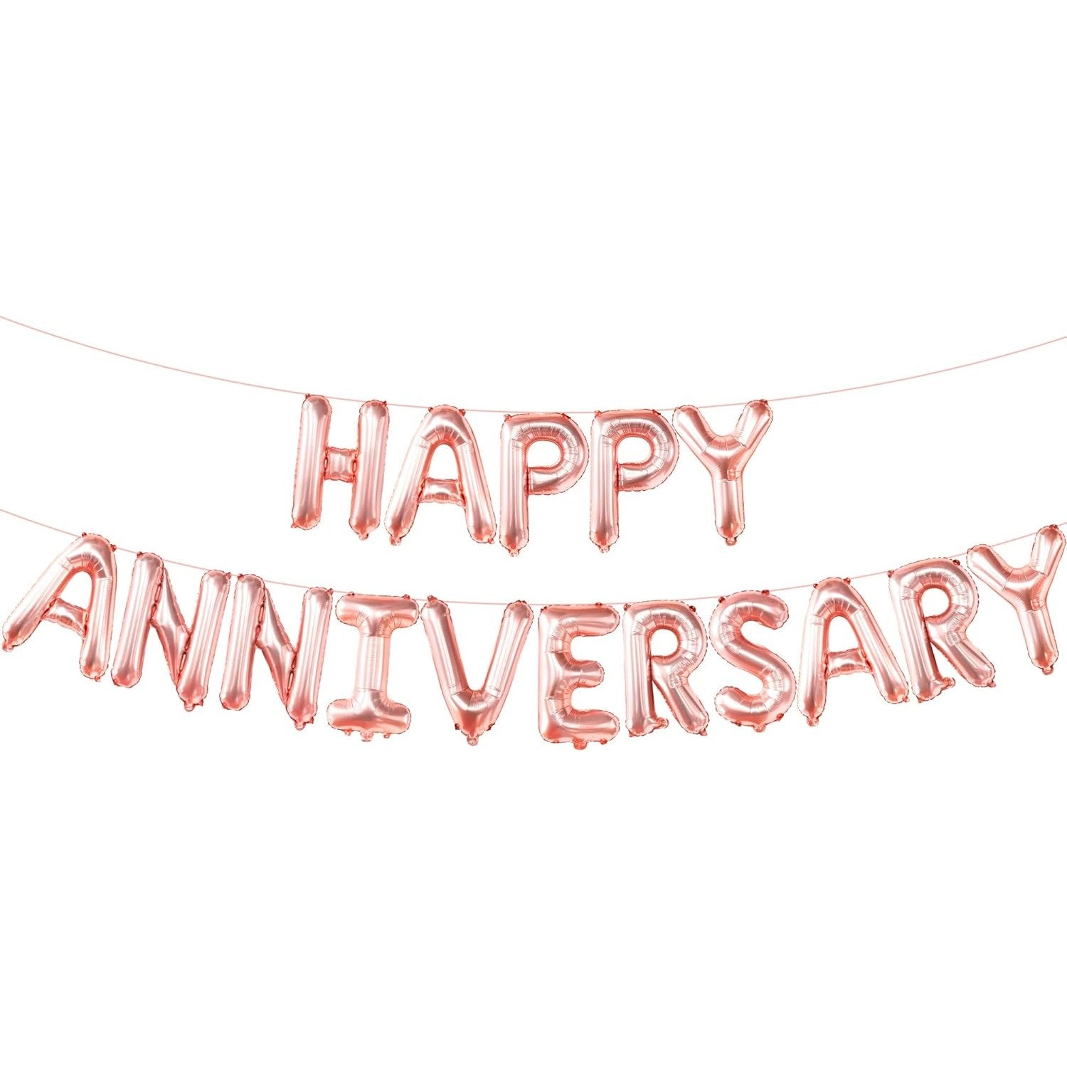 Set Baloane din Folie Metalizata, Flippy, Model Happy Anniversary, Litere de 40 cm, Baloane Party, Ambalaj Individual,