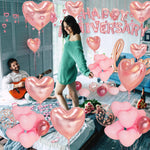 Set Baloane din Folie Metalizata, Flippy, Model Happy Anniversary, Litere de 40 cm, Baloane Party, Ambalaj Individual,