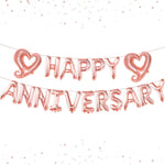 Set Baloane din Folie Metalizata, Flippy, Model Happy Anniversary, Litere de 40 cm, Baloane Party, Ambalaj Individual,