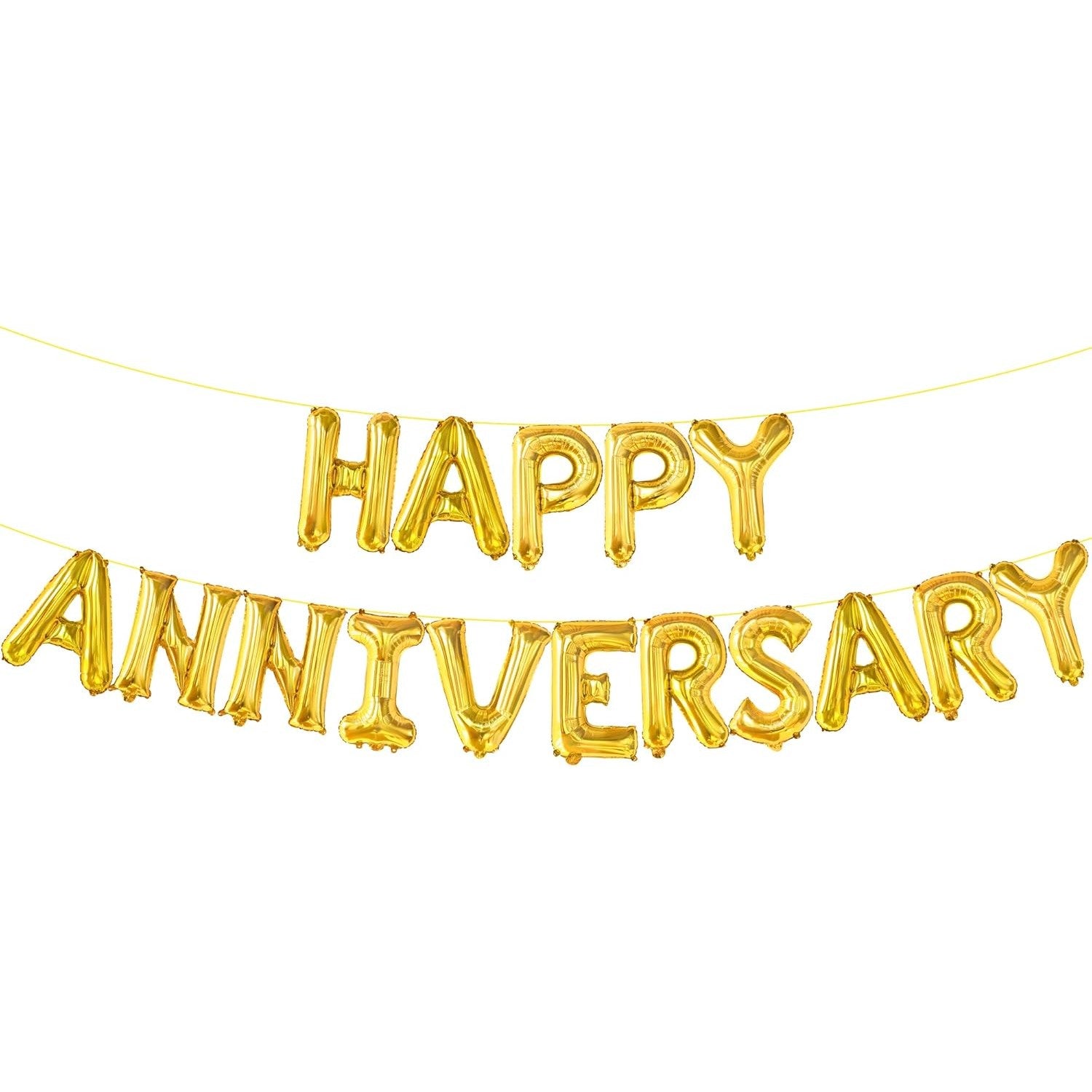 Set Baloane din Folie Metalizata, Flippy, Model Happy Anniversary, Litere de 40 cm, Baloane Party, Ambalaj Individual,