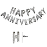 Set Baloane din Folie Metalizată, Flippy, Model Happy Anniversary, Litere de 40 cm, Baloane Party, Ambalaj Individual,