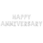 Set Baloane din Folie Metalizată, Flippy, Model Happy Anniversary, Litere de 40 cm, Baloane Party, Ambalaj Individual,
