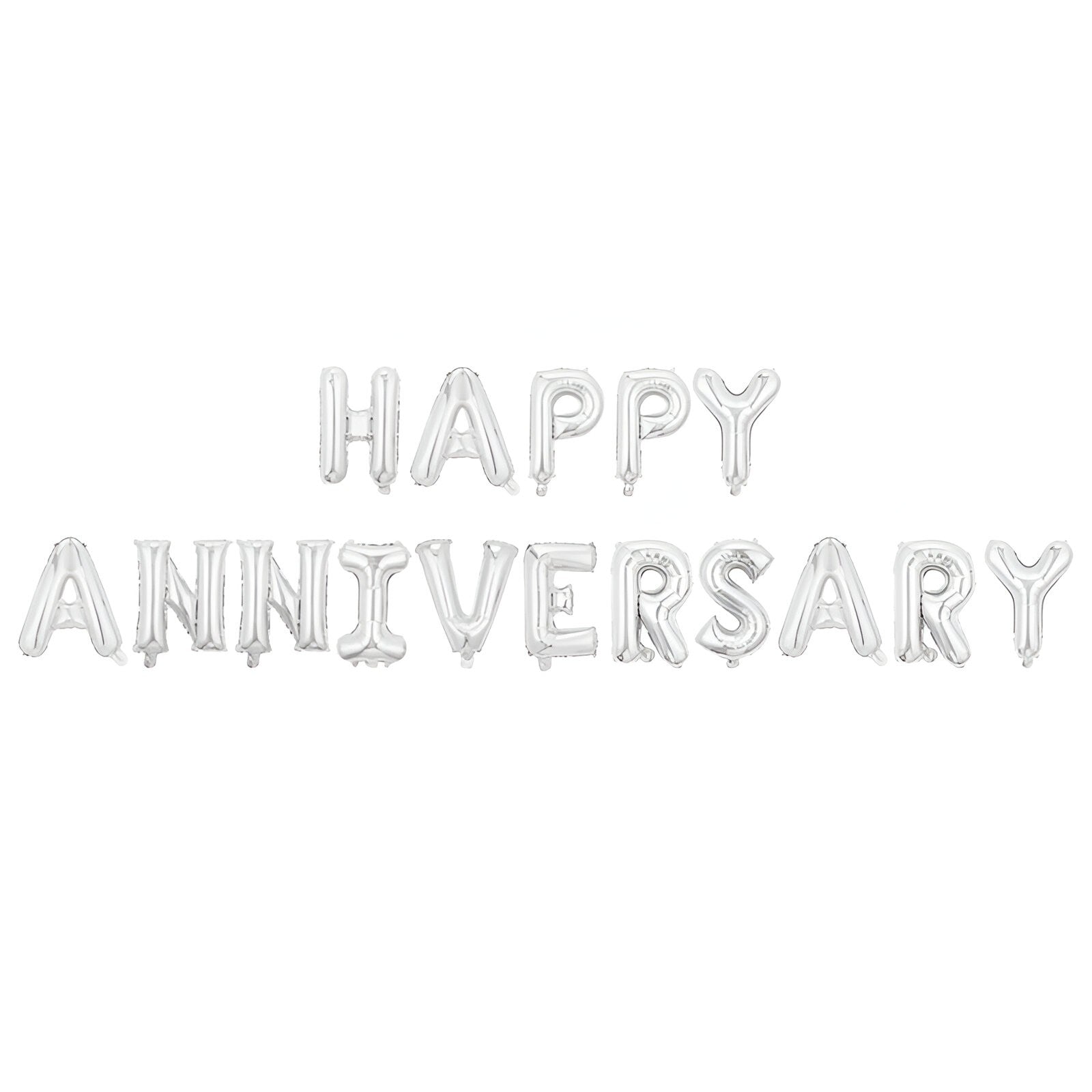 Set Baloane din Folie Metalizată, Flippy, Model Happy Anniversary, Litere de 40 cm, Baloane Party, Ambalaj Individual,