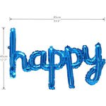 Set Baloane din Folie Metalizata, Flippy, Model Happy Birthday, 45x85 cm, 45x124cm, Baloane Party, Ambalaj Individual,