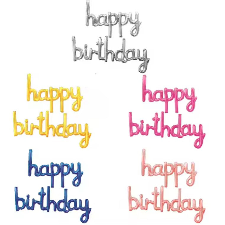 Set Baloane din Folie Metalizata, Flippy, Model Happy Birthday, 45x85 cm, 45x124cm, Baloane Party, Ambalaj Individual,
