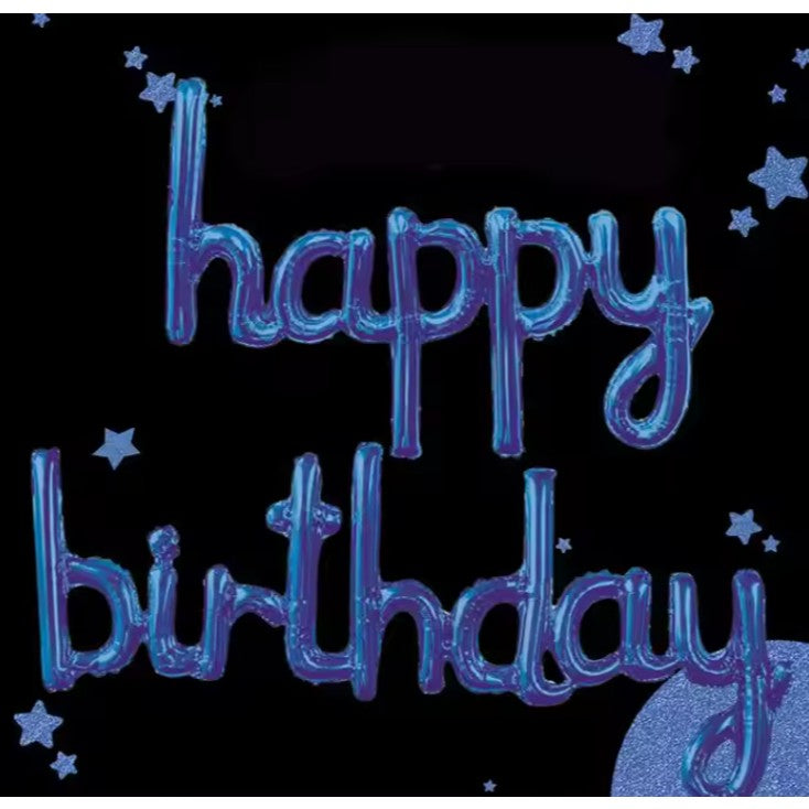 Set Baloane din Folie Metalizata, Flippy, Model Happy Birthday, 45x85 cm, 45x124cm, Baloane Party, Ambalaj Individual,
