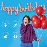 Set Baloane din Folie Metalizata, Flippy, Model Happy Birthday, 45x85 cm, 45x124cm, Baloane Party, Ambalaj Individual,
