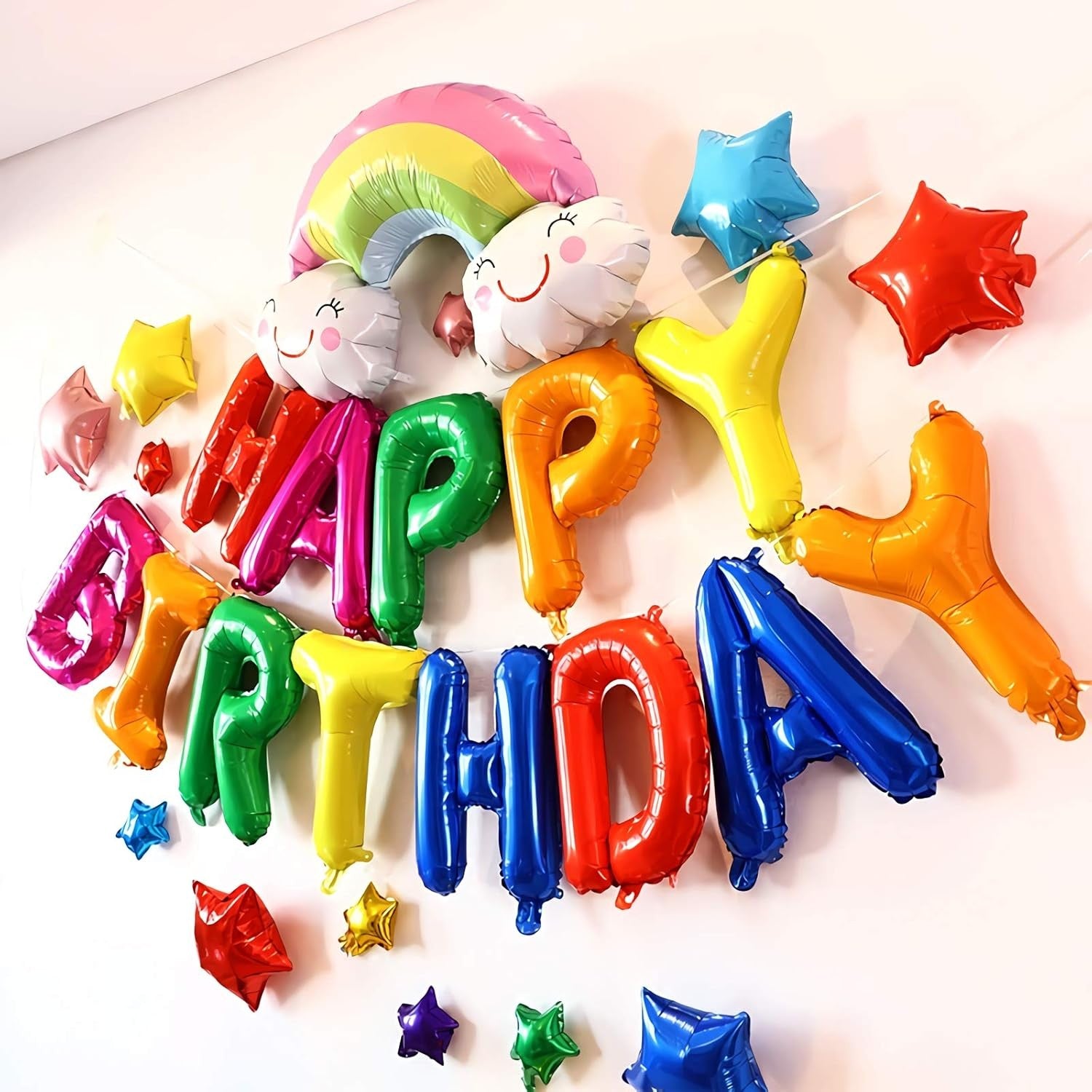 Set Baloane din Folie Metalizata, Flippy, Model Happy Birthday, Litere de 40 cm, Baloane Party, Ambalaj Individual,