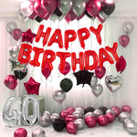 Set Baloane din Folie Metalizata, Flippy, Model Happy Birthday, Litere de 40 cm, Baloane Party, Ambalaj Individual,