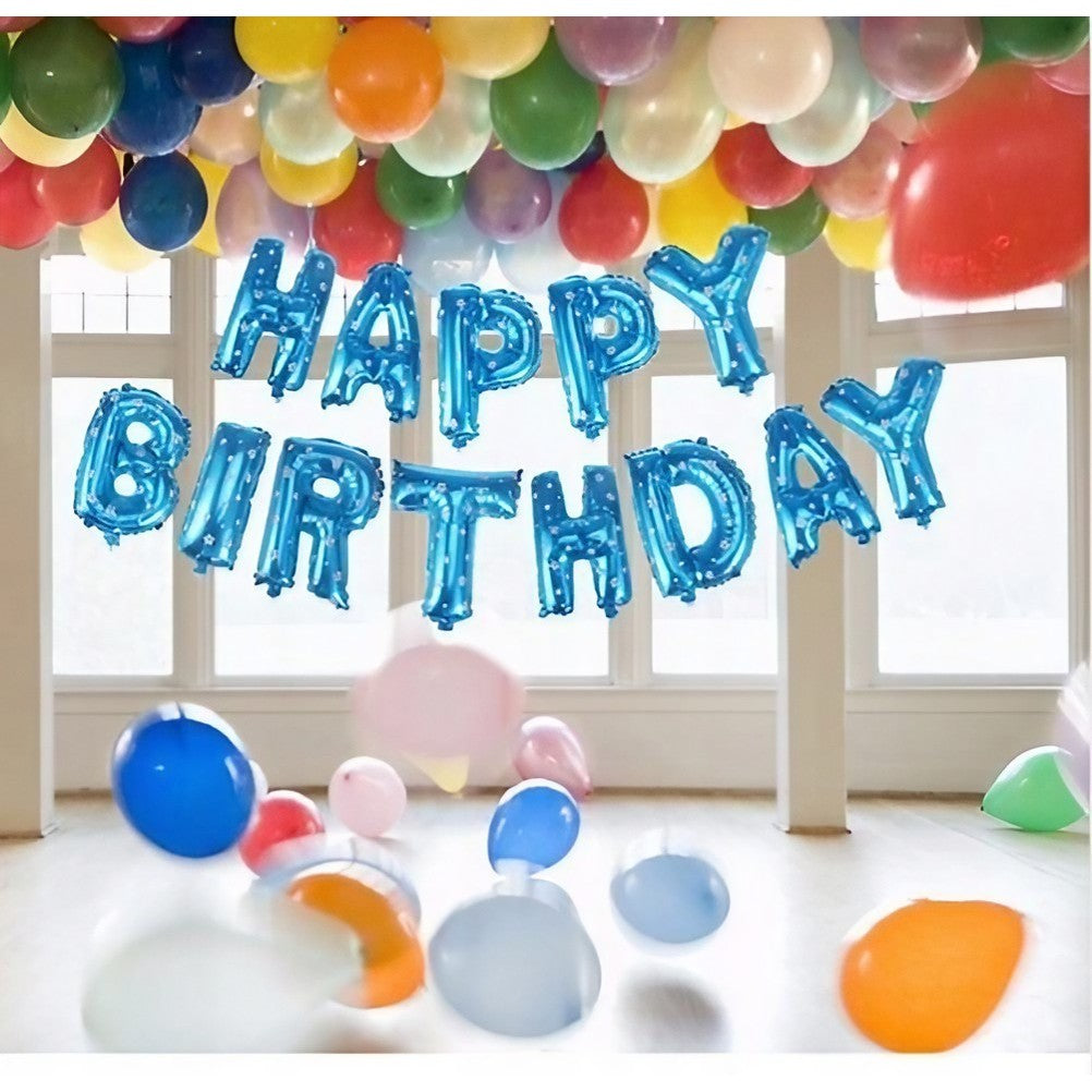 Set Baloane din Folie Metalizata, Flippy, Model Happy Birthday, Litere de 40 cm, Baloane Party, Ambalaj Individual,