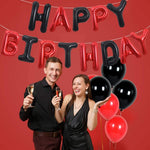 Set Baloane din Folie Metalizata, Flippy, Model Happy Birthday, Litere de 40 cm, Baloane Party, Ambalaj Individual,