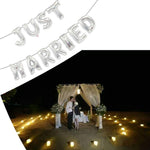 Set Baloane din Folie Metalizata, Flippy, Figurine Litere, Model Just Married, Tema Nunta, 40 cm, Baloane Party,