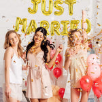Set Baloane din Folie Metalizata, Flippy, Model Just Married, Litere de 40 cm, Baloane Party, Ambalaj Individual, Pai,