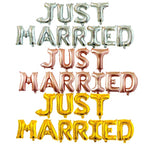 Set Baloane din Folie Metalizata, Flippy, Model Just Married, Litere de 40 cm, Baloane Party, Ambalaj Individual, Pai,