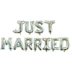 Set Baloane din Folie Metalizata, Flippy, Model Just Married, Litere de 40 cm, Baloane Party, Ambalaj Individual, Pai,