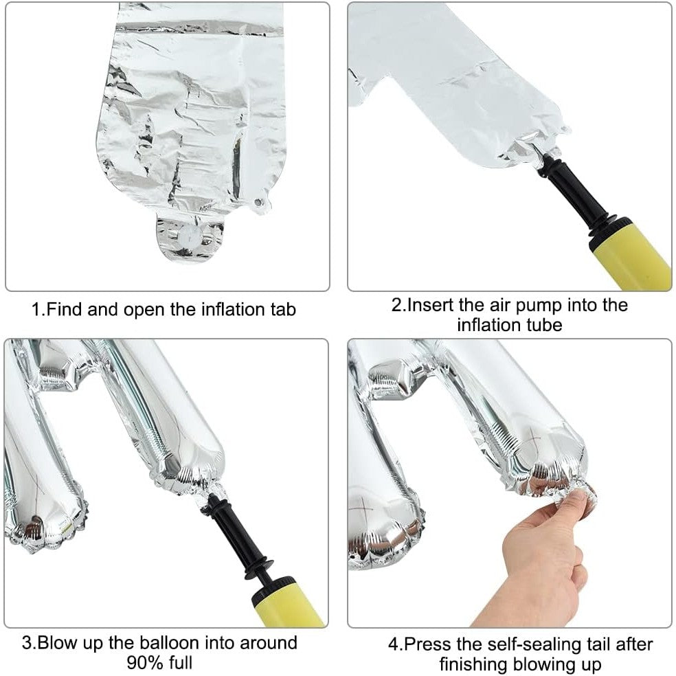 Set Baloane din Folie Metalizata, Flippy, Model Just Married, Litere de 40 cm, Baloane Party, Ambalaj Individual, Pai,