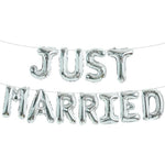 Set Baloane din Folie Metalizata, Flippy, Model Just Married, Litere de 40 cm, Baloane Party, Ambalaj Individual, Pai,