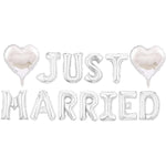 Set Baloane din Folie Metalizata, Flippy, Model Just Married, Litere de 40 cm, Baloane Party, Ambalaj Individual, Pai,