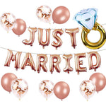 Set Baloane din Folie Metalizata, Flippy, Model Just Married, Litere de 40 cm, Baloane Party, Ambalaj Individual, Pai,